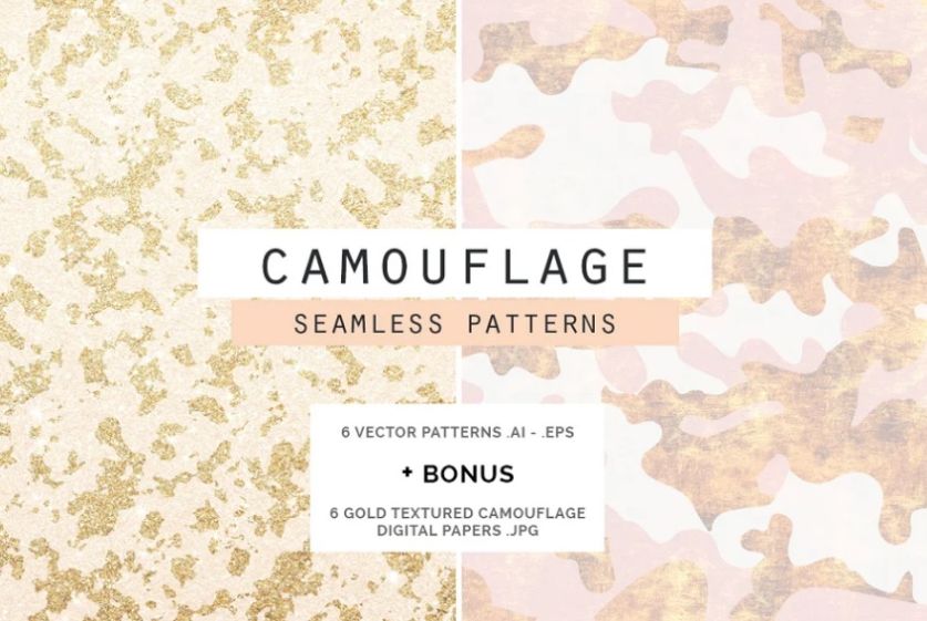 Glam Style Camouflage Pattern