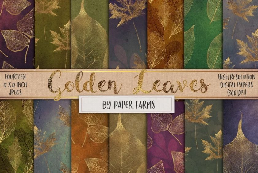 Golden Leaves Pattern Set