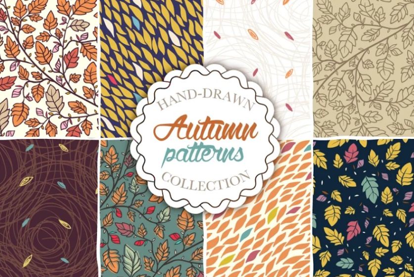 Hand Drawn Autumn Pattern Collection