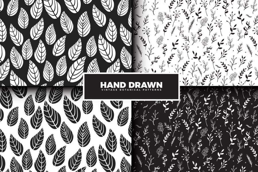 Hand Drawn Leaves Pattern Design