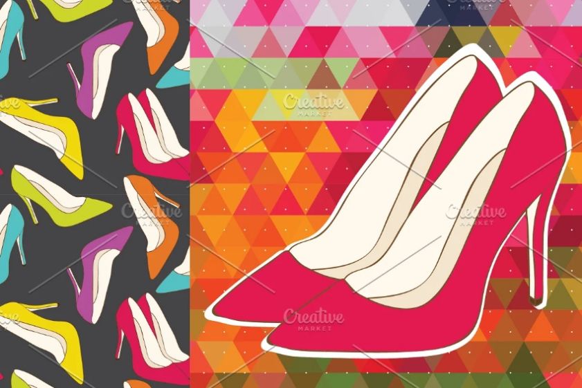 High heels Shoe Pattern Design