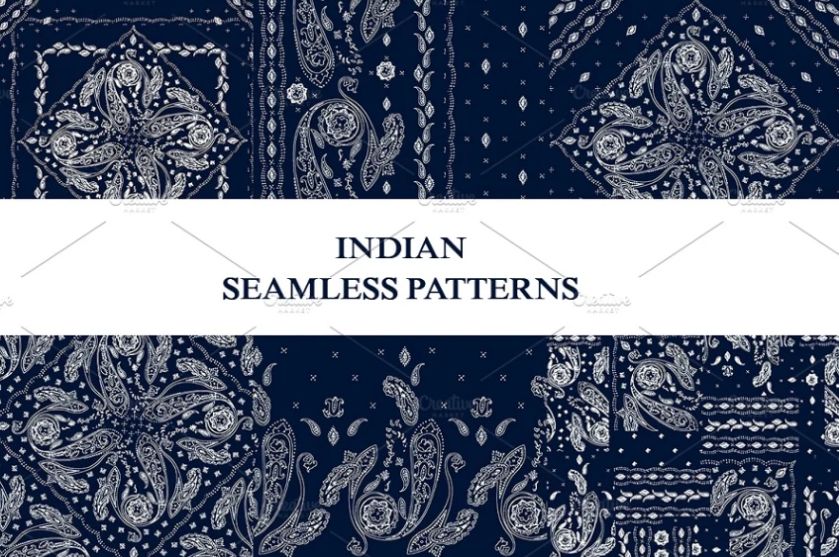 Indian Fabric Vector Pattern