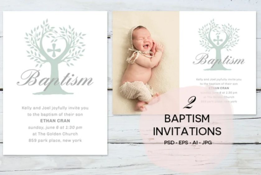 Kids Baptism Invite Template