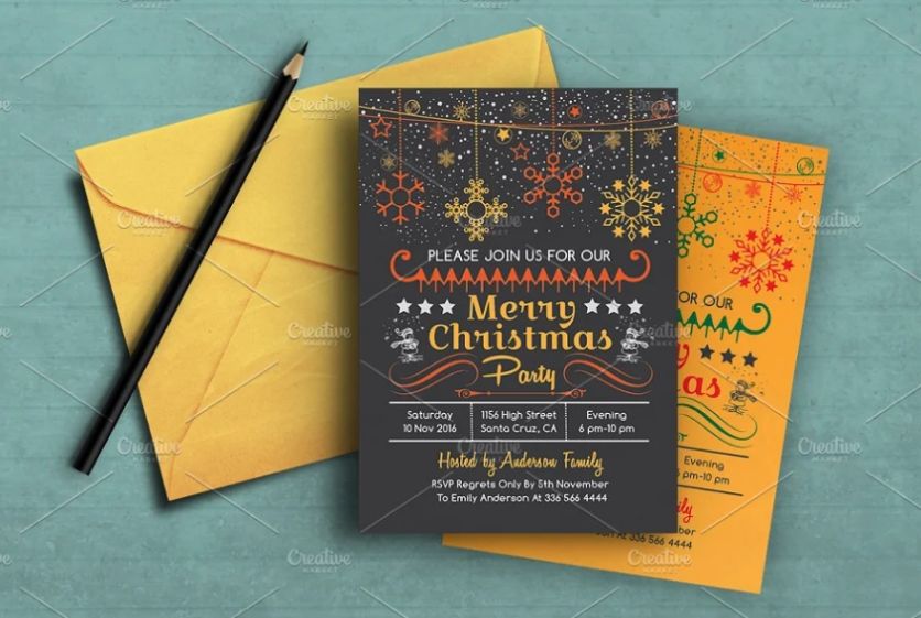 Merry Christmas Party Invitation Card