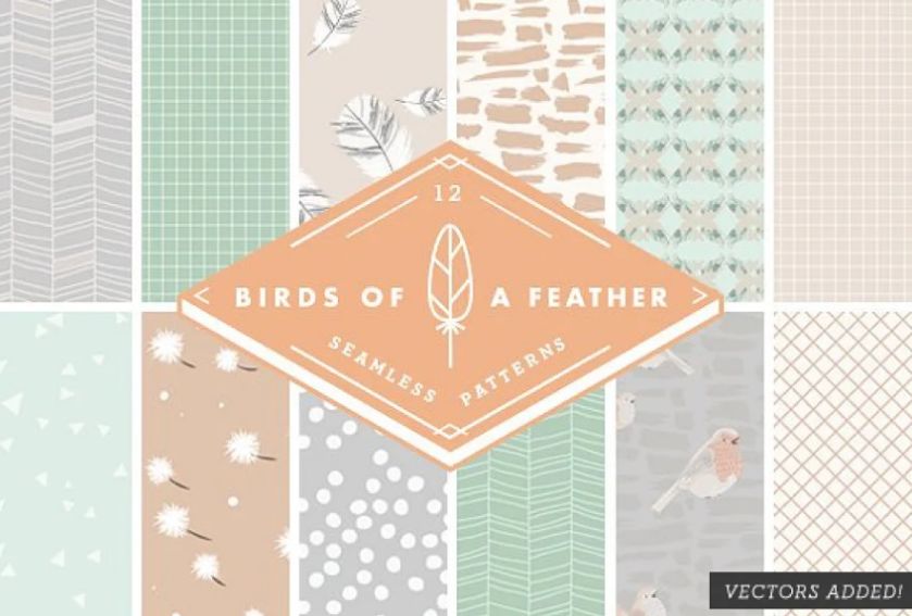 Minimal Birds of Feather Pattern