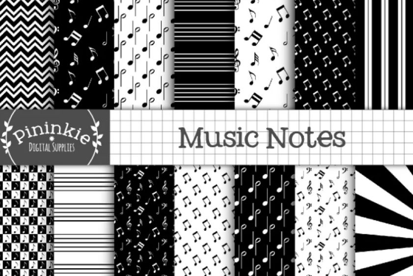 Music Notes Digital Paper