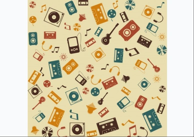 Music Objects Vector Background