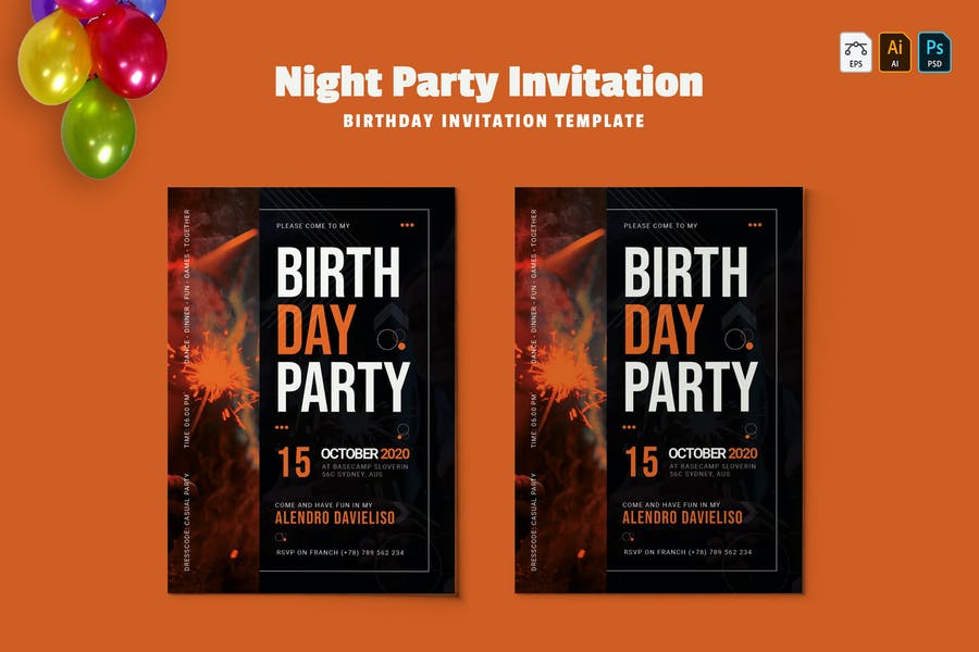 Night Party Flyer PSD