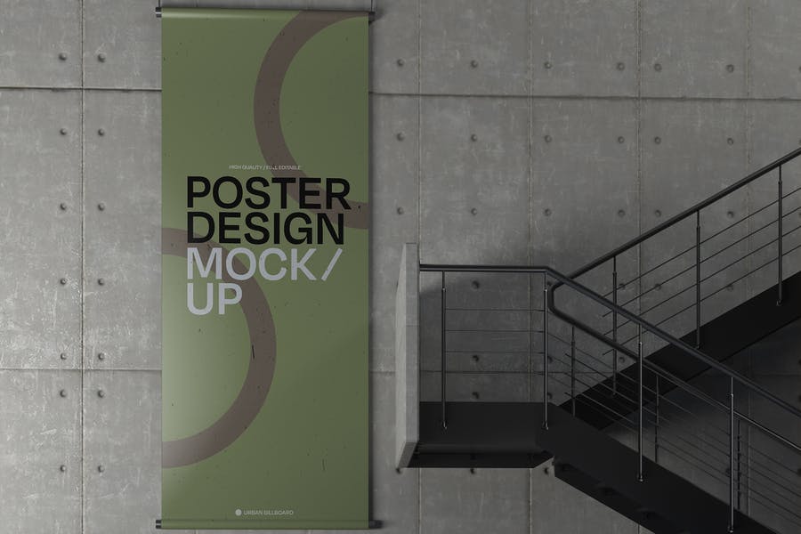 Outdoor Poster Mockup PSD
