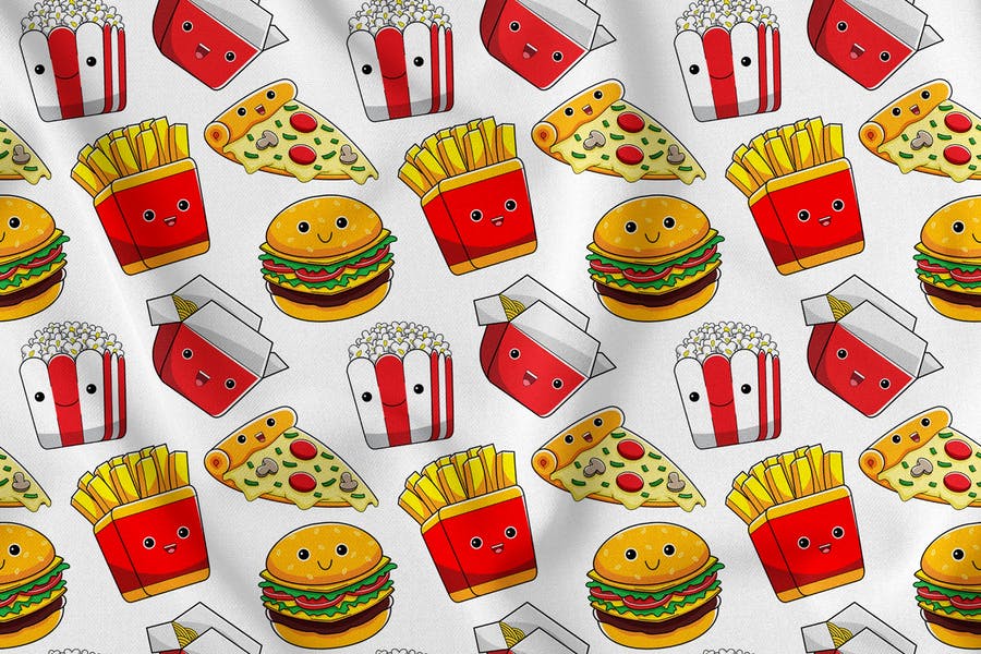 Pizza and Burger Pattern Design