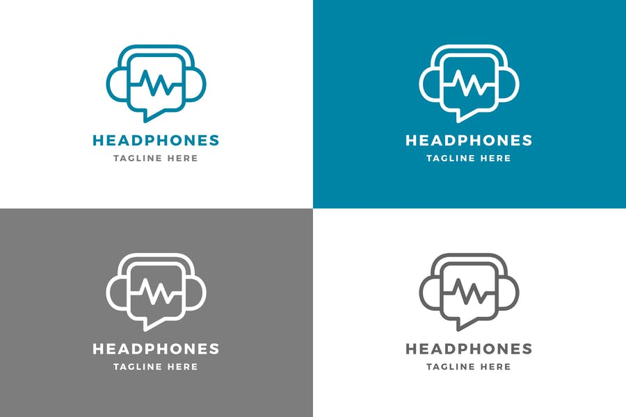 Printable Headphones Logo Templates