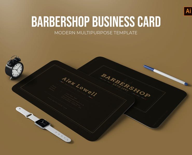 15+ FREE Barbershop Business Card Template Ai PSD