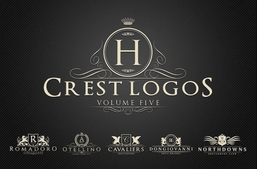 Retro Crest Logo Design Set