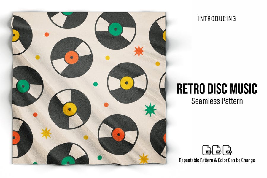 Retro Music Disc Pattern Design