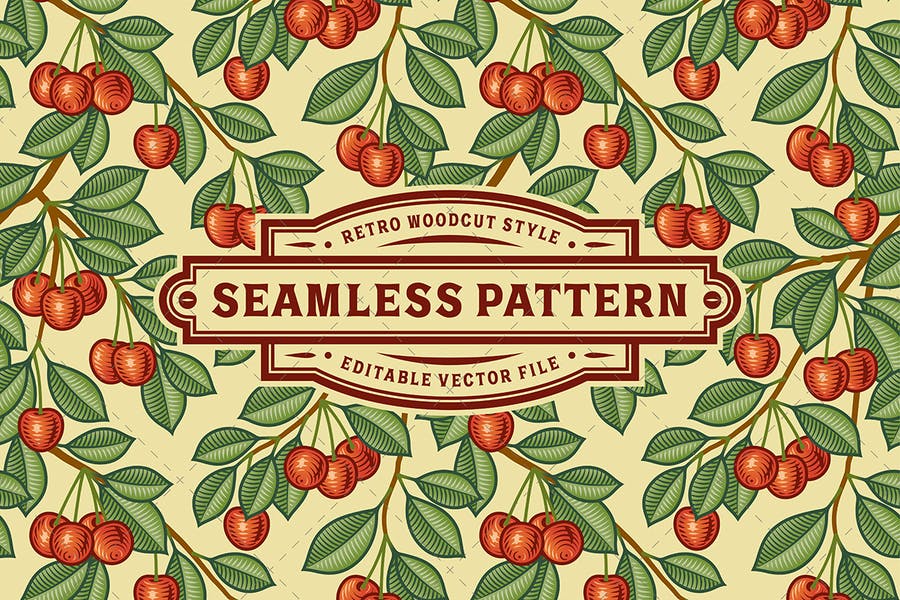 Retro Seamless Cherry Pattern