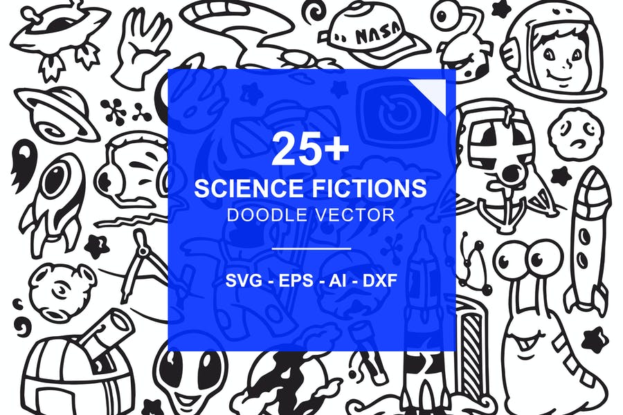 Science Fiction Doodle Pattern