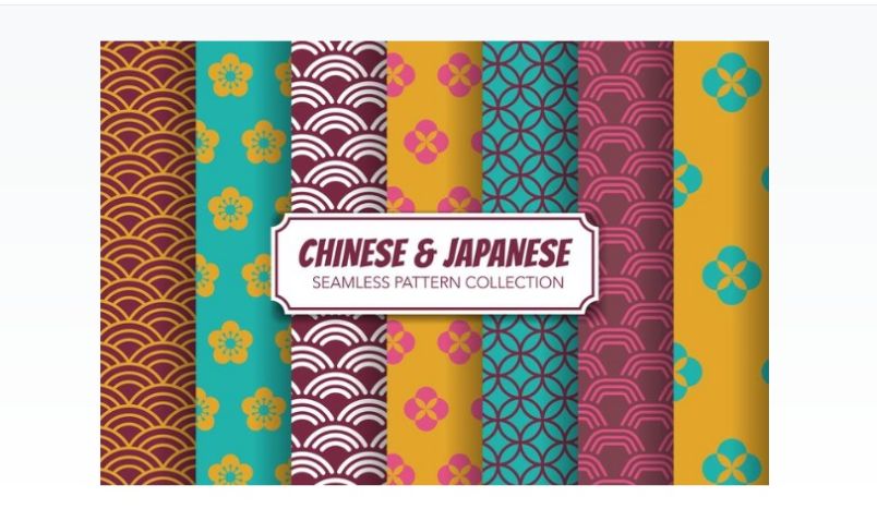Seamless Chinese and Japanese Pattern Background