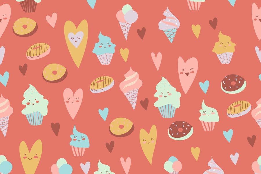 Seamless Cupcakes Pattern