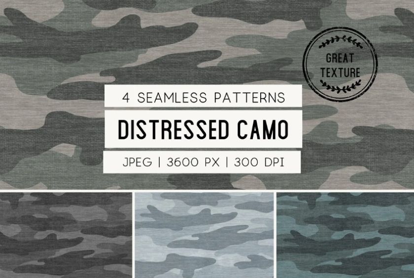 Seamless Distressed Camo Pattern Design