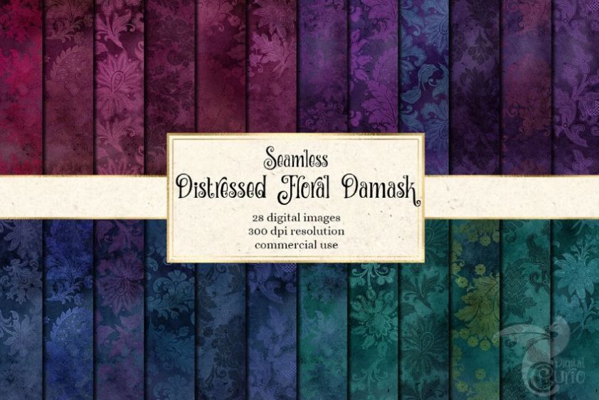 Seamless Distressed Floral Patterns
