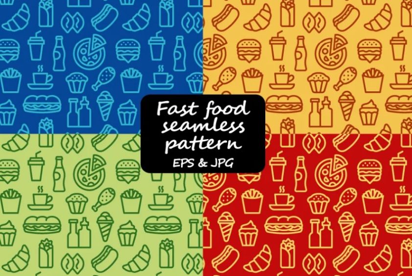 Seamless Fast Food Backgrounds