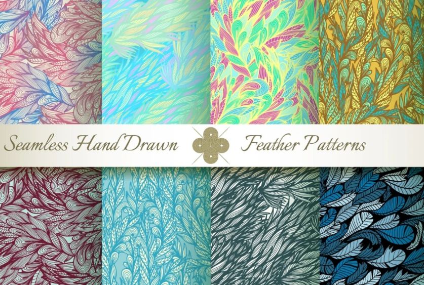 Seamless Flying Feather Patterns