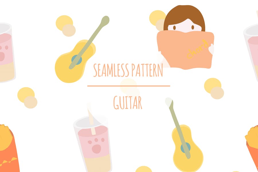 Seamless Guitar Pattern Set