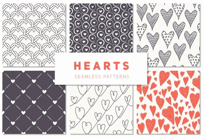 Seamless Heart Pattern Designs