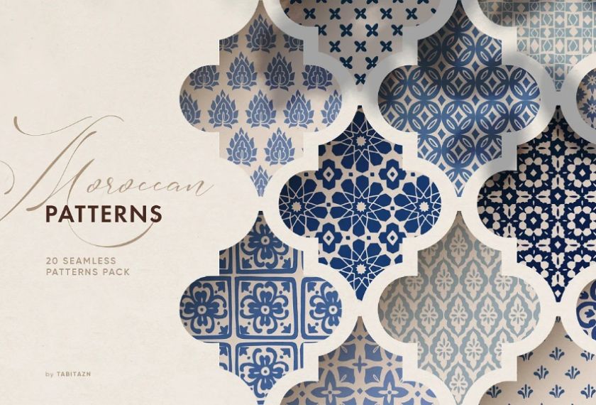 Seamless Moroccan Pattern Designs Set