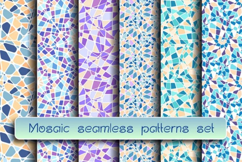 Seamless Mosaic Pattern Desgns Set