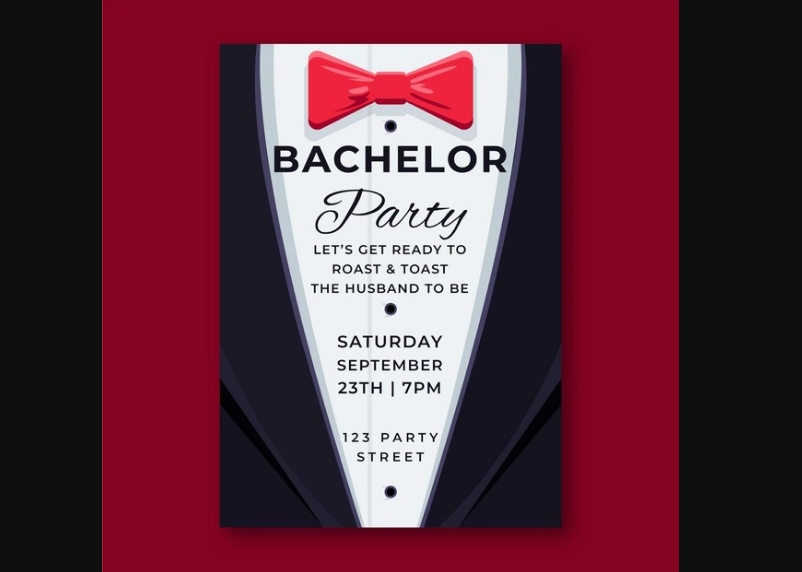 Simple Bachelor Party Invitation PSD