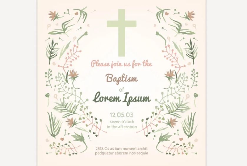 Simple Baptism Card Template