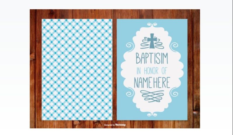 Simple Baptism Card Vector Template
