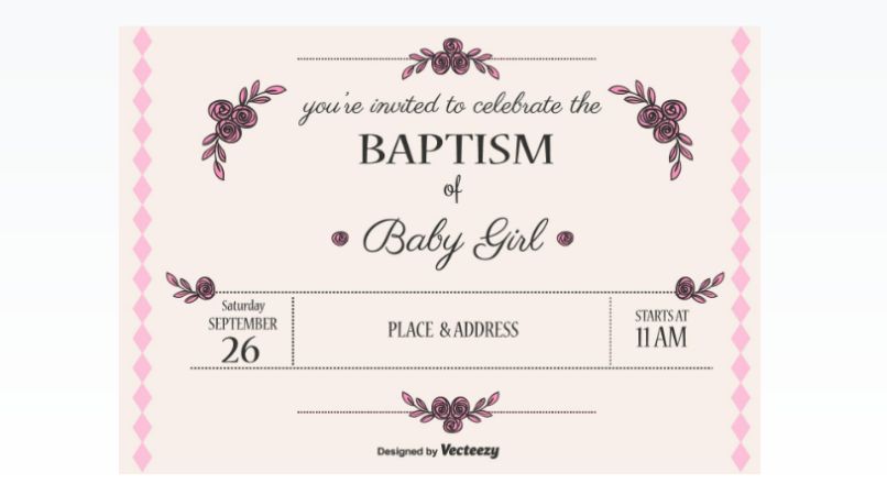 Simple Baptism Invite Vector