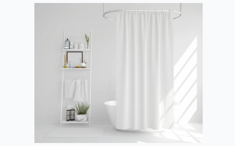 Simple Bath Curtain Mockup PSD
