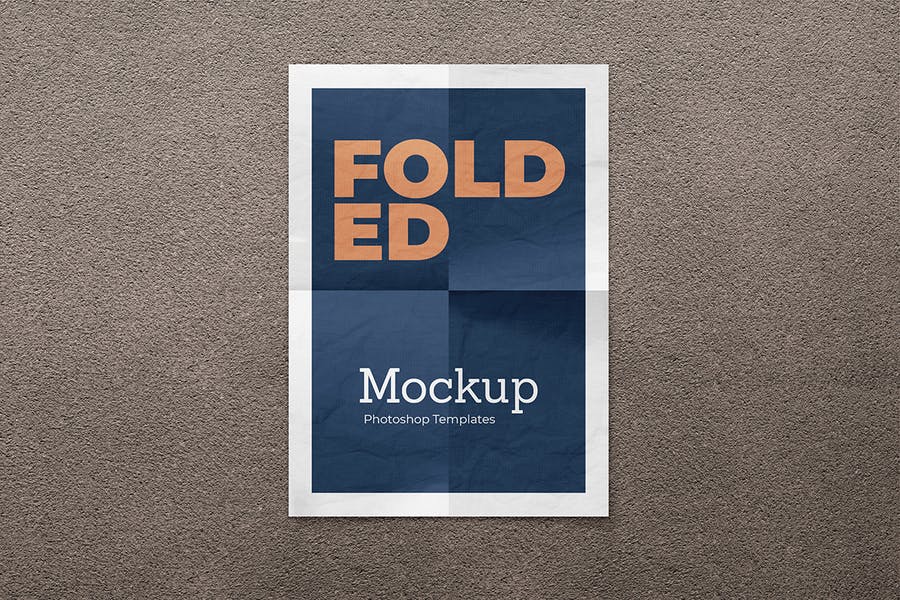 Simple Folded Paper Mockup