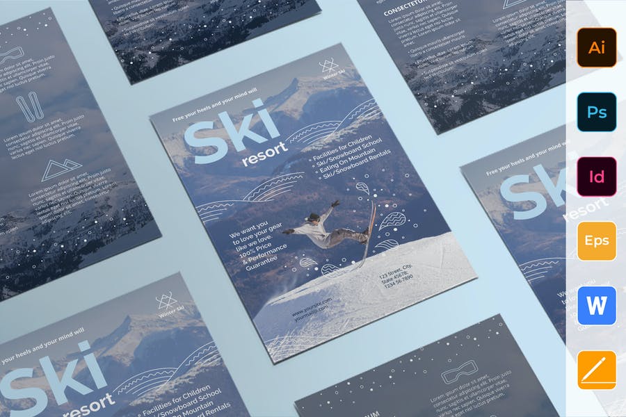 Ski Resort Poster Design