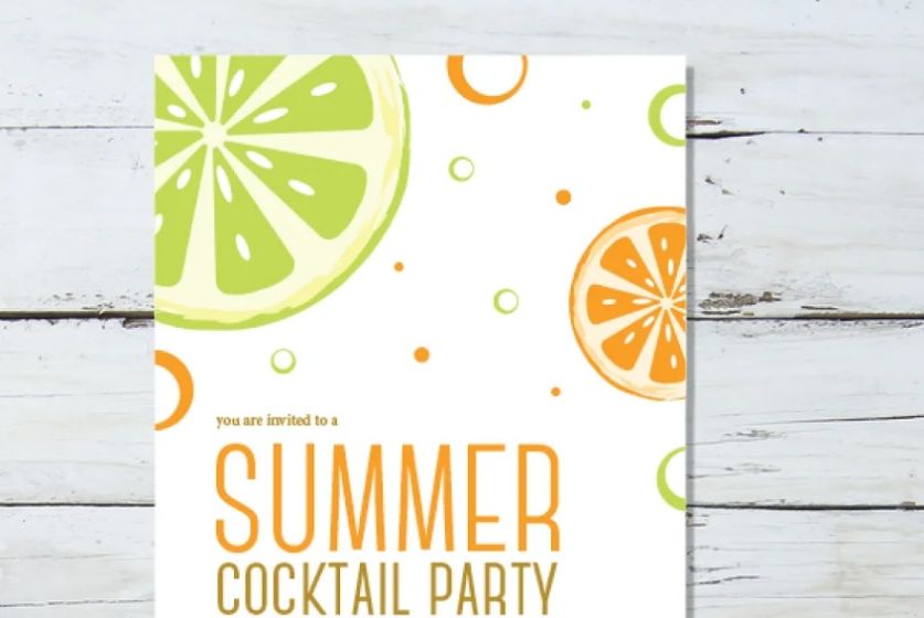 Summer Cocktail Invitation PSD
