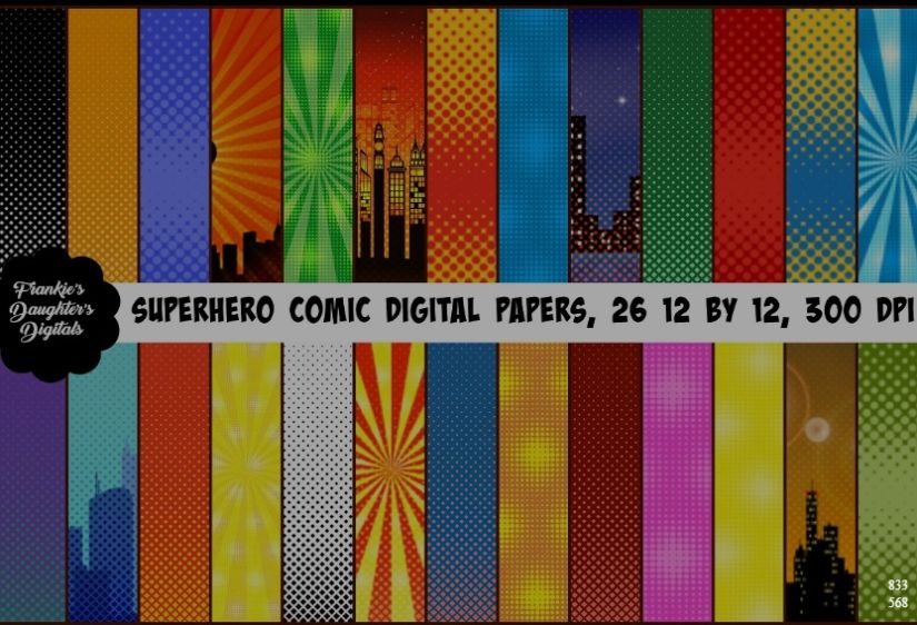 Superhero Comic Digital Paper
