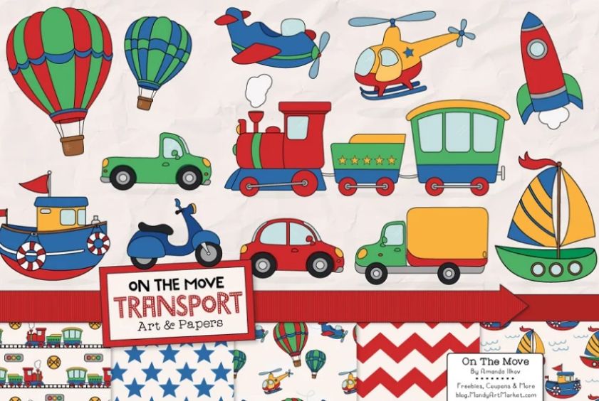 Transport Cliparts and Patterns