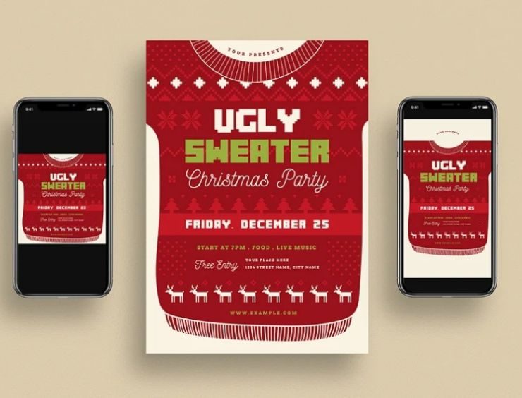 15+ FREE Ugly Sweater Party Flyer Templates Download