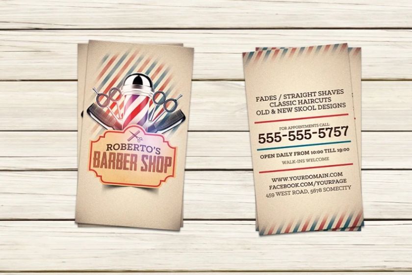 Vintage Barber Shop Business Cards