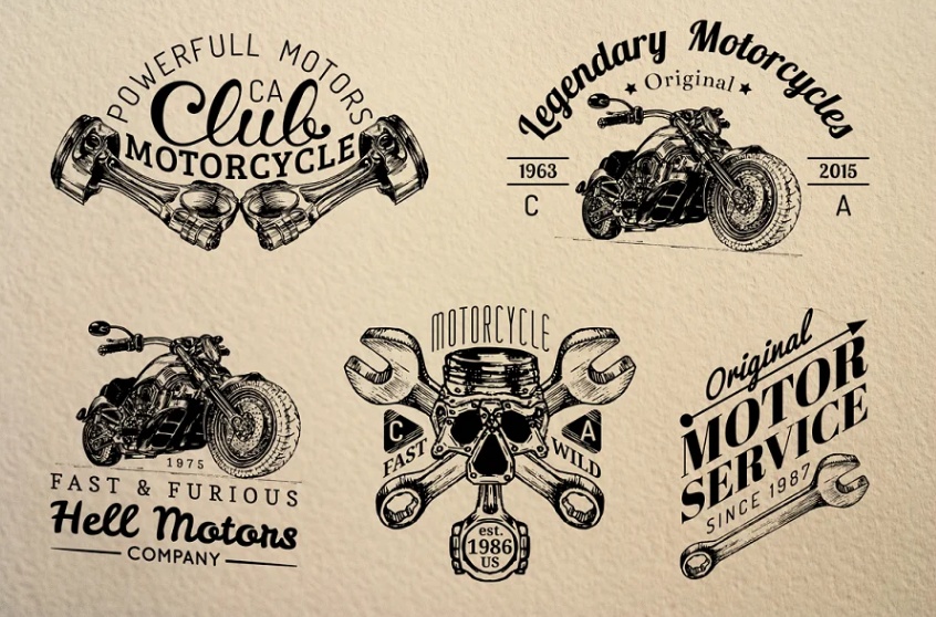 Vintage Motor Bike Logo
