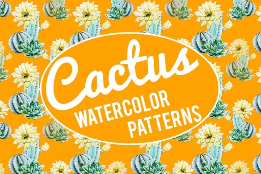 Watercolor Style Cactus Illustrations