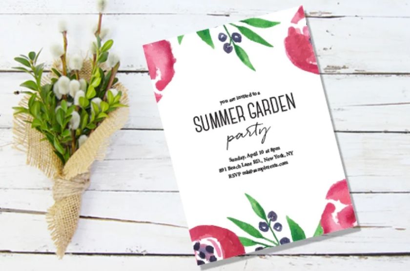 Watercolor Summer Garden invitation