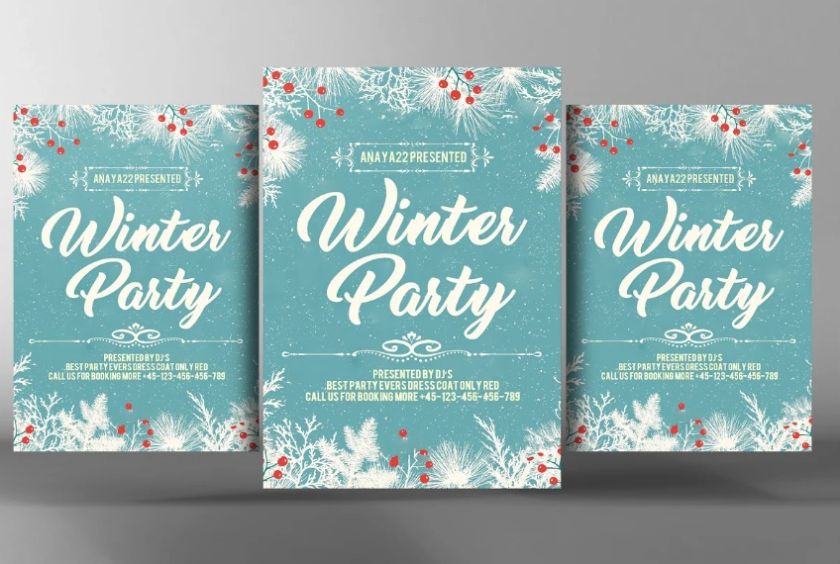 Winter Party Poster Template