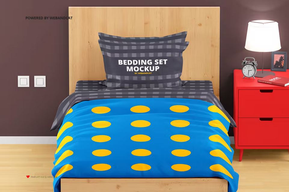 bedroom-single-blanket-pillow-mockup