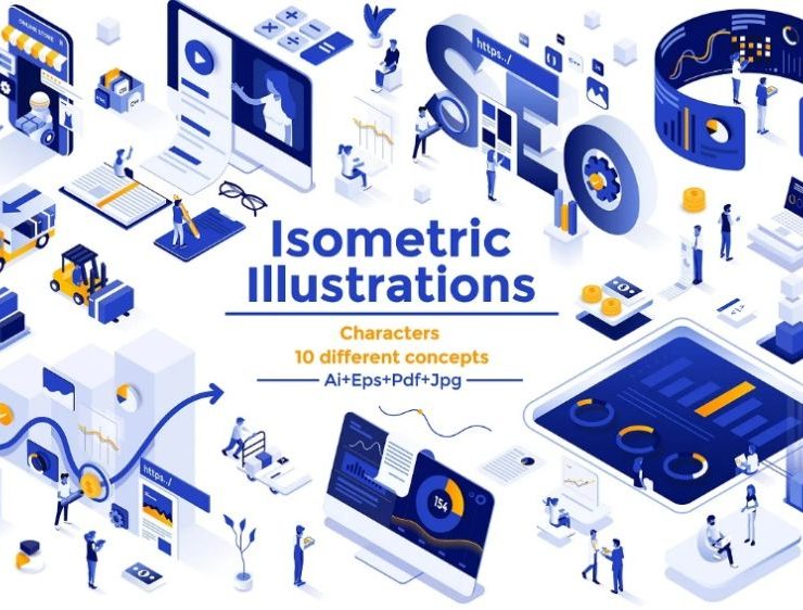 15+ FREE Isometric Technology Illustrations AI