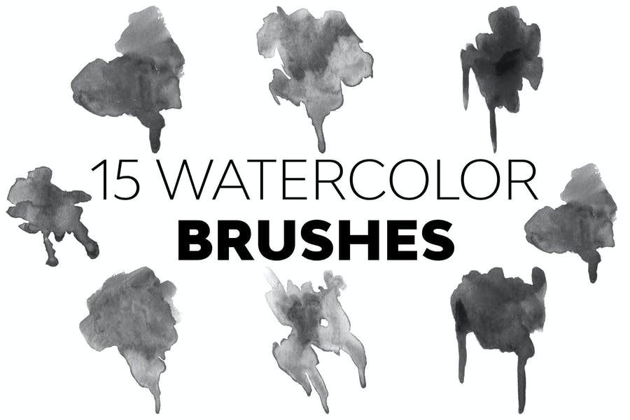 15 Watercolor PS Brushes