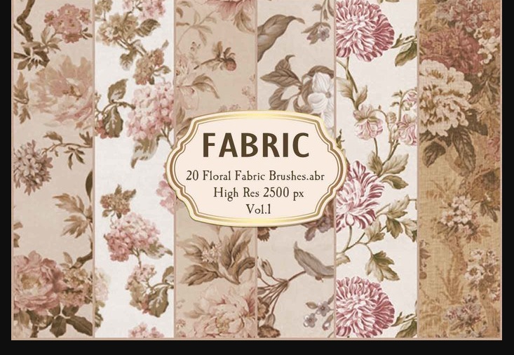 20 FREE Floral Fabric PS Brushes ABR